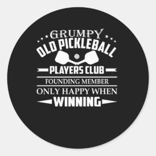 Grumpy Old Pickleball Players Club Happy Runder Aufkleber