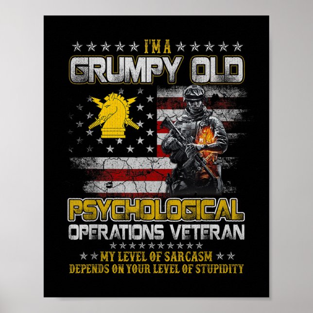 Grumpy Old Psychological Operations Veteran Vater Poster (Vorne)