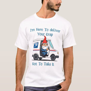 Grumpy Old U.S Postal Worker Gnome Mail Delivery T-Shirt