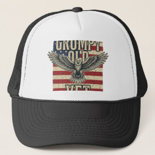 Grumpy Old Vet Patriotischer Adler Flagge Shirt De Truckerkappe