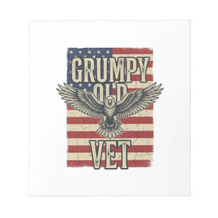 Grumpy Old Vet Patriotisches Adlerflagge-Shirt-Des Notizblock