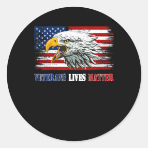 Grumpy Old Veteran American Eagle Flag Veterans Li Runder Aufkleber