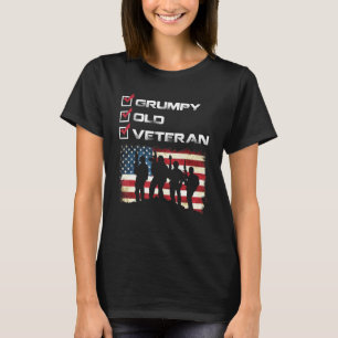 Grumpy Old Veteran Patriotic American Military Vet T-Shirt
