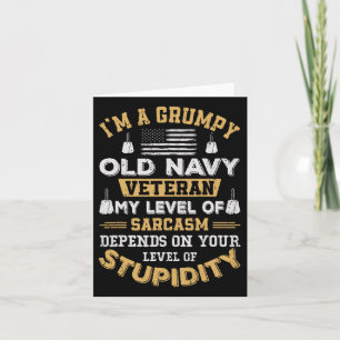 Grumpy Old Veteran Patriotic Funny Military Vetera Karte