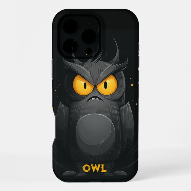 Grumpy Owl Personalisiert iPhone Hülle (Rückseite)