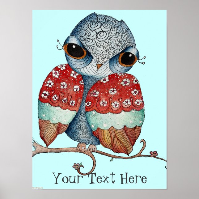 Grumpy Owl Poster für Kinder (Vorne)