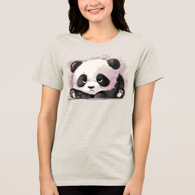 Grumpy Panda Tri-Blend Shirt (Vorderseite)