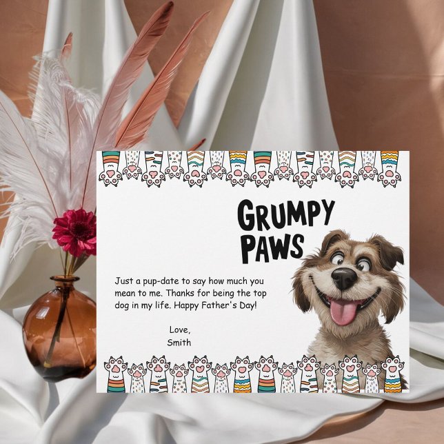 Grumpy Paws Vatertagsbriefe Briefbogen (Fetch smiles this Father's Day with our playful dog-themed letterhead!)
