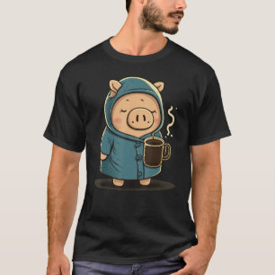 Grumpy Pig Coffee Lover auf Kaffeepiche T-Shirt