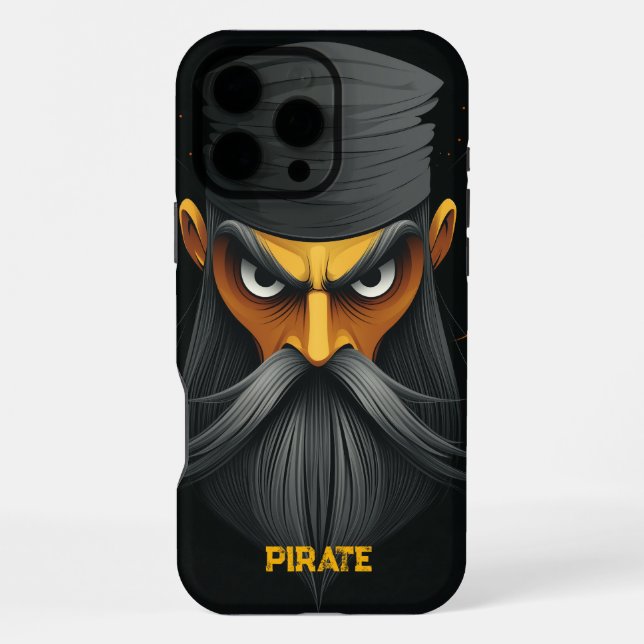 Grumpy Pirate Portrait iPhone Hülle (Rückseite)