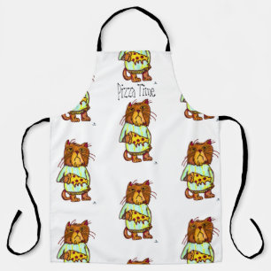 Grumpy Pizza Pet Funny Cat Art Design Schürze