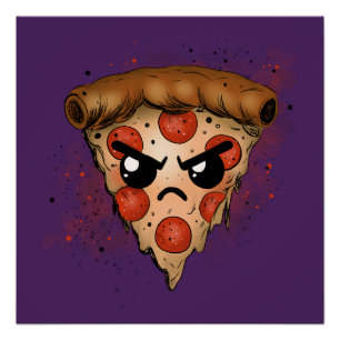 Grumpy Pizza Poster