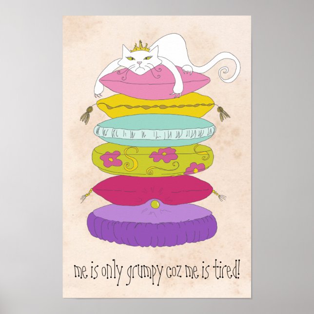 Grumpy Prinzessin Katze und die bunten Poster mit  (Vorne)