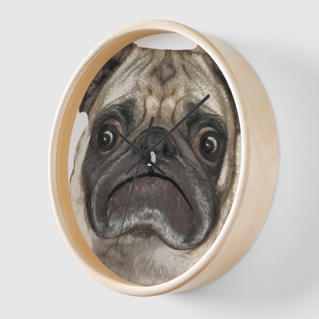 Grumpy Puggy Geschenke Uhr (Winkel)