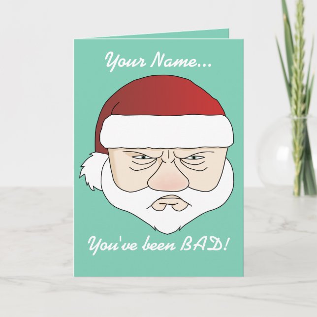 Grumpy Santa Feiertagskarte (Vorderseite)