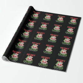 Grumpy Santa-Katze Feiertags-Illustration Lustige  Geschenkpapier