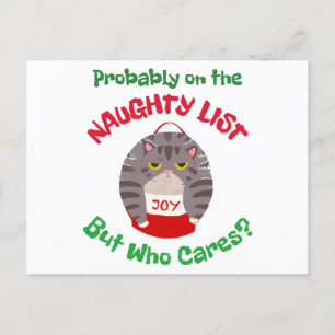 Grumpy Sarcastic Weihnachtskatze Wahrscheinlich au Postkarte