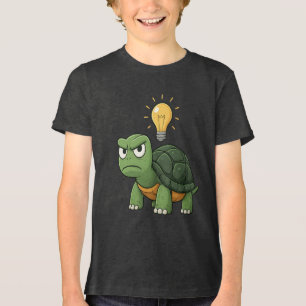 Grumpy-Schildkröte-Kinder-Cartoon-T-Shirt Tri-Blend Shirt