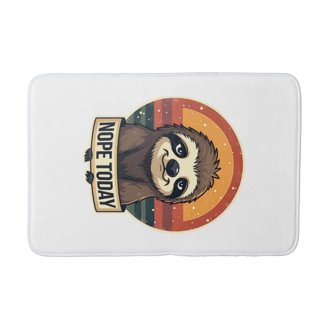 Grumpy Sloth Vintage Funny Retro Shirt Design Badematte (Vorderseite)