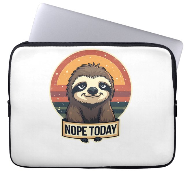 Grumpy Sloth Vintage Funny Retro Shirt Design Laptopschutzhülle (Vorderseite)