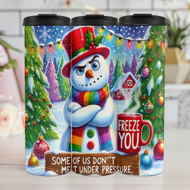 Grumpy Snowman nicht schmelzen Thermosbecher (Von Creator hochgeladen)