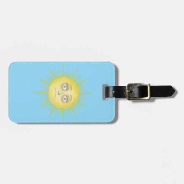 Grumpy Sonne, Schlafender Mond Gepäckanhänger (Vorderseite horizontal)