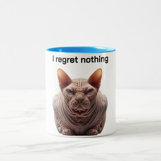 Grumpy Sphynx Cat Coffee Mug Zweifarbige Tasse (Mittel)