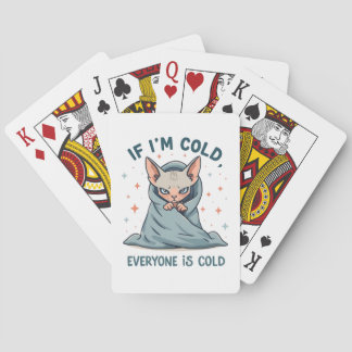 Grumpy Sphynx Cat Cold Humor Cartoon Design Spielkarten