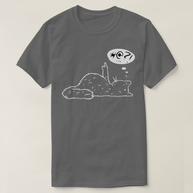 Grumpy Stubborn Cat Middle Finger Cat Kitty Curse  T-Shirt (Design vorne)