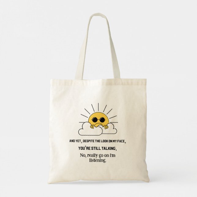 Grumpy Sun Tote Bag Tragetasche (Rückseite)