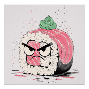 Grumpy Sushi Poster