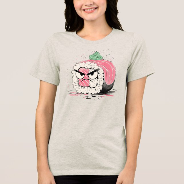 Grumpy Sushi Tri-Blend Shirt (Vorderseite)