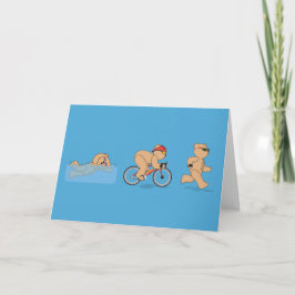 Grumpy Teds Triathlon Greetings Card Karte