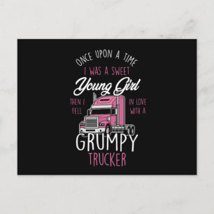 Grumpy Trucker Girl Truck Driver Women Once A Swee Postkarte