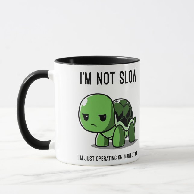 Grumpy Turtle Zeit Nicht Langsam Lustiger Kaffeebe Tasse (Links)