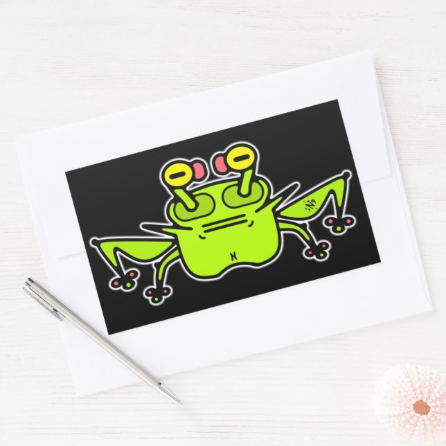 Grumpy ungerade frosch toad v1-1 rechteckige Aufkl Rechteckiger Aufkleber (Umschlag)