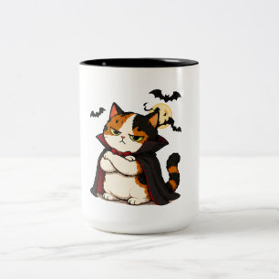 Grumpy Vampir Katze Halloween Zweifarbige Tasse