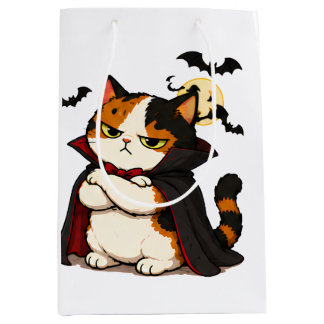 Grumpy Vampir Katzen Halloween Mittlere Geschenktüte