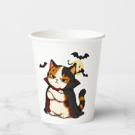 Grumpy Vampir Katzen Halloween Pappbecher