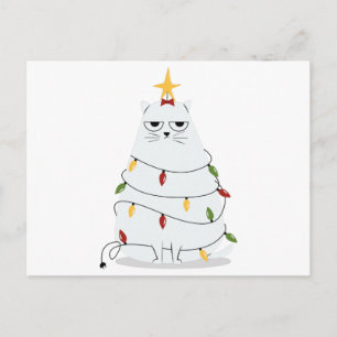Grumpy-Weihnachtskatze-T-Shirt klassisch Feiertagspostkarte