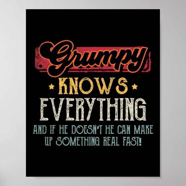 Grumpy weiß alles Funny Grumpy Väter Day G Poster (Vorne)