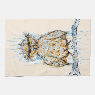Grumpy Wet Owl Geschirrtuch