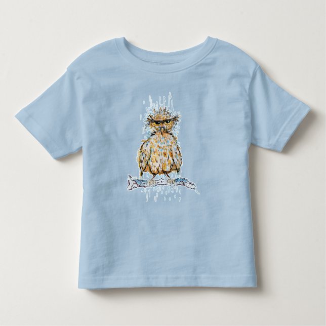 Grumpy Wet Owl Kleinkind T-shirt (Vorderseite)