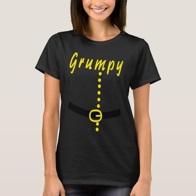 Grumpy Zwarf Matching Family Group Kostüm Hallowe T-Shirt (Vorderseite)