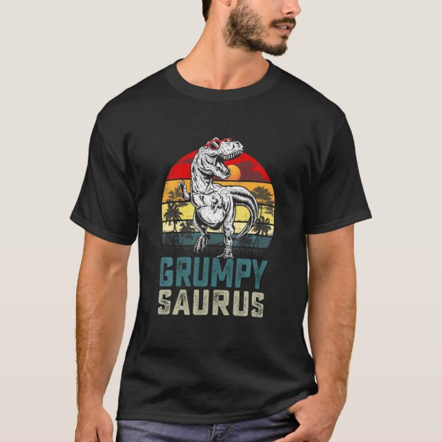 Grumpysaurus T Rex Dinosaur Grumpy Saurus Fathers T-Shirt (Vorderseite)