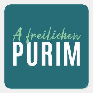 Grün A Freilichen Purim Quadratischer Aufkleber