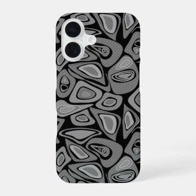 Grün, abstrakt, Retro iPhone 16 Hülle (Rückseite)