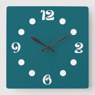 Grün, abstrakt, Retro Quadratische Wanduhr