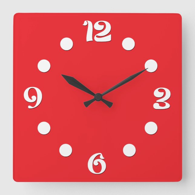 Grün, abstrakt, Retro Quadratische Wanduhr (Vorderseite)