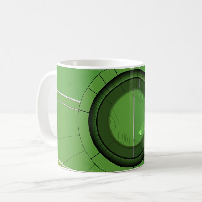 Grün Abstrakt Zwei Kaffeetasse (Vorderseite Links)